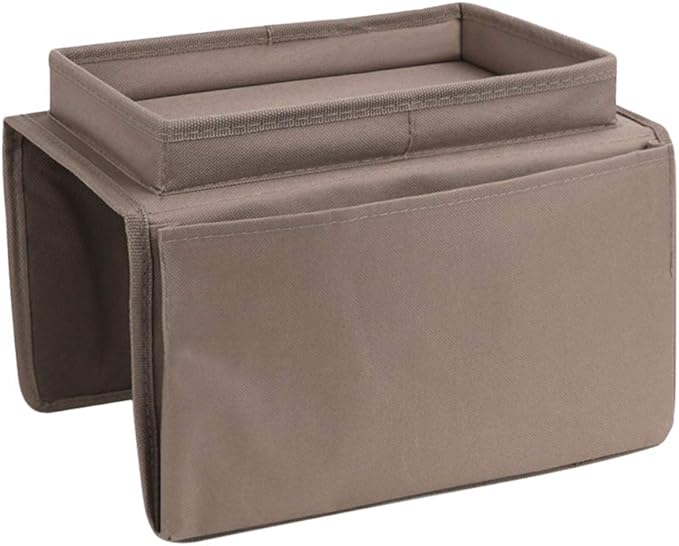 Sofa Armrest Organiser with Cup Holder Tray 6 Pockets TV Remote Control Organizer Sofa Couch Armchair Caddy Organiser Tidy Pocket Hanging Storage Bag Holder for Cellphone Magazine Drinks Snacks