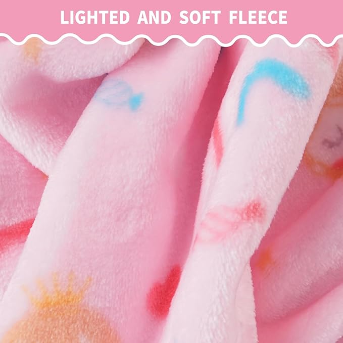Softan Princess Blanket for Girls, Kids Throw Blanket for Boys and Girls Soft Cozy Flannel, Cute Princess Blanket for Sofa Couch Bed, Christmas Birthday Gift for Kids, 50x60 Inches