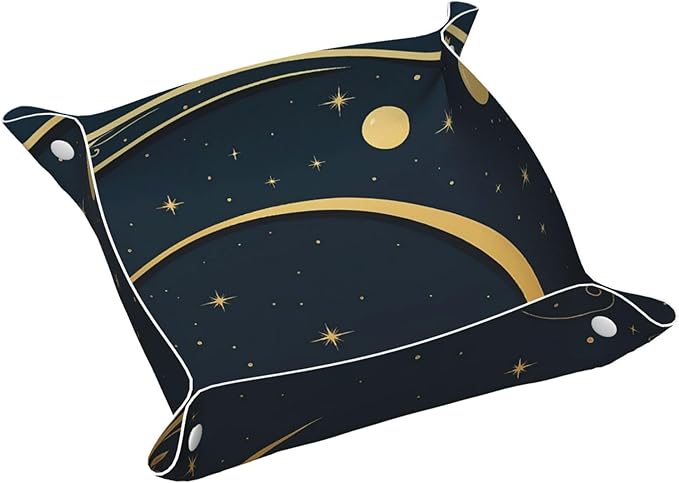 Moon & Starry Tray Men's Leather Valet Parking Portable Entrance Trays Bedside Storage Box