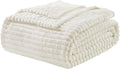 Nestl Blanket Twin Size for Bed - Cozy Warm Fuzzy Blankets for Women, Plush Small Fleece Throws for Girls - White, 66 x 90 Inches