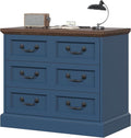 Farmhouse Night Stand with Charging Station, 27.6" Wider Blue Wood Nightstand with 3 Drawers Dividers Storage, Larger Bedside Table, Side Table End Table for Bedroom, Living Room, Sofa