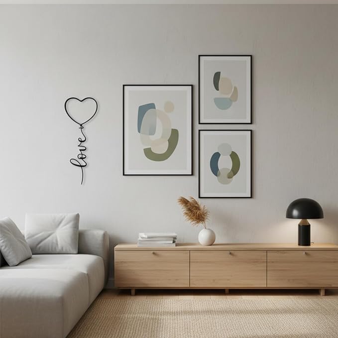 We Moment Love Metal Wall Decor-Love Heart Sign for Bedroom Office Home Decor-Valentine's Day Gifts-Black
