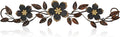 Wesiti Metal Flower Wall Decor Vintage Spring Metal Flower Wrought Iron Scroll Sculpture 15.7''x3.7'' Farmhouse Leaf Wall Decor with Nails for Spring Living Room Bedroom Indoor Outdoor (Black)