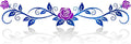 AHYS Metal Flowers Wall Decor Rustic Flat Rose Vine Wall Art for Farmhouse Home Living Room Bedroom for Above Door/Bed/Windows Decor (Blue & Purple) - 29x6.3 Inches