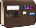 Bedside Caddy for Couch Remote Control Holder Recliner Armrest Organizer Non Slip Sofa Armchair Caddy with 6 Pocket Storage for Magazine, Tablet, Phone, iPad, Coffee
