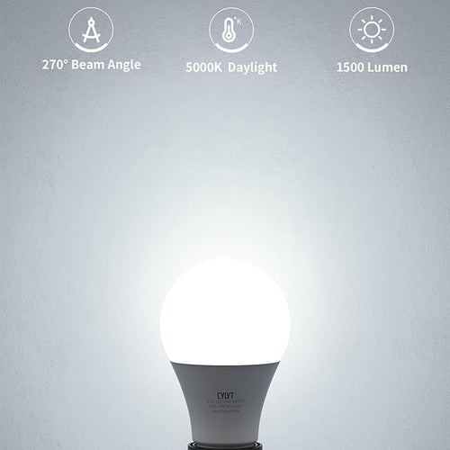 10-Pack Bright LED Light Bulbs 100W Equivalent, Daylight White 5000K A19 Lightbulbs, Focos LED para Casa, for Kitchen Bedroom Indoor Outdoor, 1500 Lumens, E26 Standard Base, Non-Dimmable
