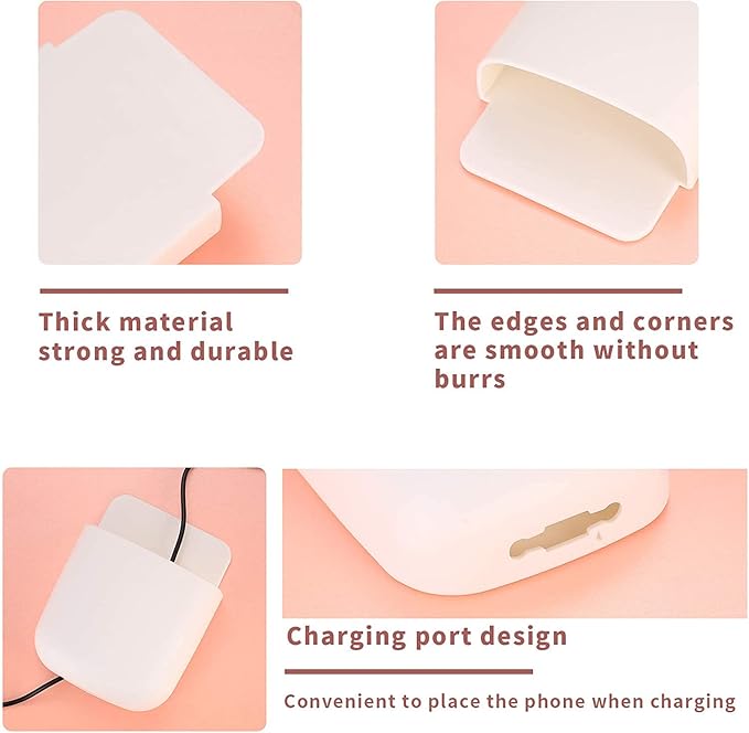 6 Pcs Remote Control Holder Wall Mounted, Self-Adhesive Wall Mount Phone Pen Pencil Makeup Brushes Glasses Holder Storage Box Organizer for Wall Beside Table
