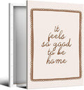 Beige Bedroom Canvas Wall Art, It Feels So Good To Be Home Quote Poster, Neutral Cozy Dorm Above Bed Wall Decor, Cute Minimal Entryway Gallery Quote Typography Artwork 12x16in Wrapped Canvas