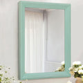 AAZZKANG Wood Framed Mirror Rectangle Modern Farmhouse Wall Mirrors Decor Large 20"x16" for Bedroom Living Room Bathroom Dressing Room Green