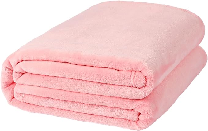 NANPIPER Fleece Blankets, Super Soft Flannel Fuzzy Blanket for Bed Couch, Luxury Cozy Plush Microfiber Blanket-Twin Size,Pink
