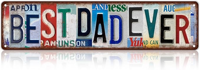 Vintage Best Dad Ever Street Sign Wall Decor Metal Tin Signs Gift for Father