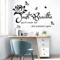 Vinyl Wall Stickers Wall Decor for Living Bedroom Room Yoga Relaxing Nursery House Wall Decals Quotes Inspirational Just Breathe Art Decor Home Decoration.