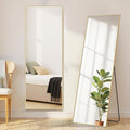 Mirror Full Length, Upgraded Body Wall Mirrors with Shatter-Proof Glass, Floor Standing, Hanging or Leaning, Tall Mirror with Stand Aluminum Alloy Frame for Bedroom Cloakroom