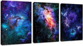 Canvas Wall Art Outer Space Pictures Fantastic Starry Painting Artwork Galaxy Nebula Canvas Prints for Bedroom Bathroom Living Room Kicthen Office Home Wall Decor 12" x 16" x 3 Panels