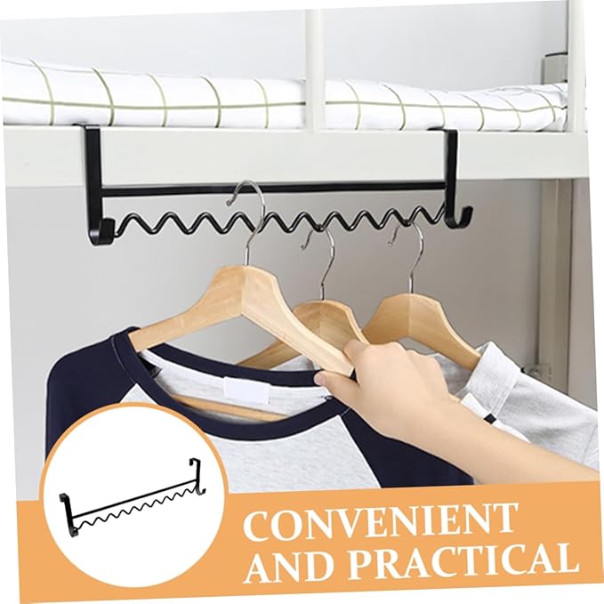 Bedside Hanging Organizer Hook Rack Over Bedside Clothes Hook for Towels Coats and Clothes Fits Bunk Beds Dorm Room Space Saving Storage