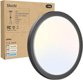 1PACK LED Flush Mount Ceiling Light Fixture, 3000K-4000K-6500K & 100W Equivalent Modern Kitchen Ceiling Lamp 15W 1500Lm 7.5 Inch Closet Round Surface for Bathroom Laundry Bedroom Hallway, Black