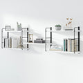 Wall Shelves, Wall Mounted Bookshelves, DIY Floating Shelves for Wall, Wood Hanging Book Shelves for Room, Bedroom, Living Room, Easy Installation (White, 50W x 17H)