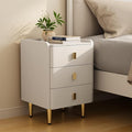 AQIMUELE Narrow Nightstand with Drawers, Narrow Side Table Leather, Small Bedside Tables for Bedroom. (White)