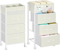 4-Tier Baby Diaper Caddy Organizer Cart with 3 Storage Drawers, Rolling Cart with Dividers & Side Pockets for Nursery, Baby Essentials, Toys, Wipes & Creams, Portable Baby Storage Cart & Station