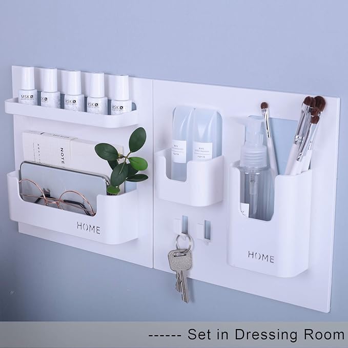 Bedside Shelf Bedroom Dorm Room Rack Organizer Storage -Use as Kid Student Wall Shelf to Organize Headphone,Remotes,Glass,Cellphones(Vertical Type/Black)