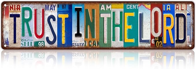 Vintage Trust in the Lord Street Sign Wall Decor Metal Tin Signs for Bar Home Bedroom Garage