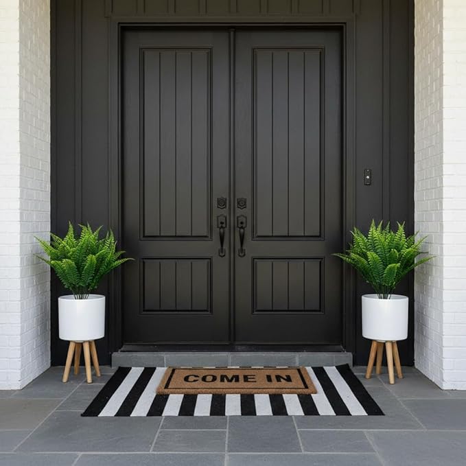 MAQIHAN 10 Pcs Fake Fern - Artificial Ferns for Outdoors - Faux Ferns for Outdoor Planter Large Outdoor Patio Decor Boston Fern Artificial Plants Faux Greenery Porch Decor