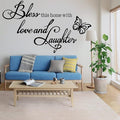 Wall Decal Wall Sticker Inspirational Quotes Bless This Home with Love and Laughter Wall Decal Wall Stickers for Bedroom Living Room Nursey Classroom Home Decor.