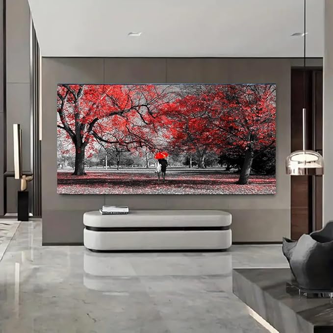 Bamdeya Canvas Wall Art Tree Painting Forest Prints Art Scenery Picture for Romantic Couples - Framed Large Wall Art - Living Room & Bedroom - 30x60inches