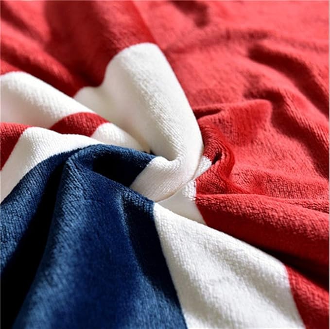 UKELER US Flag Patriotic Sherpa Throw Blanket 50''×60'', American National Flag Fleece Blanket for Bed/Couch/Sofa/Office/Camping, USA Military Veteran July 4th Gift