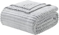 Nestl Light Grey Blanket King Size for Bed - Cozy Warm Fuzzy Blankets for Women, Plush Large Fleece Throws for Girls - Silver, 108 x 90 Inches