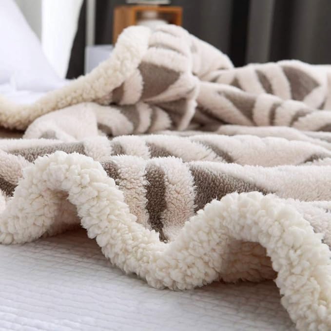 LOMAO Sherpa Fleece Blanket Easter Gifts for Mom Cozy Soft Throw Blanket for Women Men Dual Sided Couch Sofa Bed Blanket (Grey, 60''x80'')