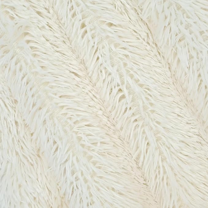 Plush Super Soft Blanket Bedding Sofa Cover Furry Fuzzy Fur Warm Throw Qulit Cozy Couch Blanket for Winter (63"x79", Cream)