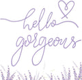 Hicarer Hello Gorgeous Metal Wall Art Decor Minimalist Decoration Metal Hello Gorgeous Decorative Sign for Living Room Office Bedroom Hotel Home Wall Decoration(Purple,Classic Style)