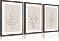 Botanical Wall Art Decor Neutral Wall Decor Boho Beige Canvas Wall Art Botanical Minimalist Pictures Neutral Prints Beige Posters Boho Artwork for Room Bedroom 16x24x3 Inch Wood Framed