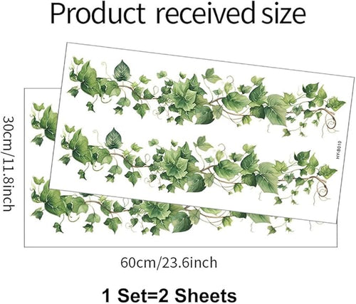 3D Wall Stickers DIY Flower Wall Decal Removable Waterproof Wall Art Decor for Bedroom Living Room Offices Home Decoration (Green Leafy)