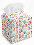 Easter Day Napkin Tissue Box Cover, Floral Eggs Waterproof Leather Paper Organizer Dispenser for Table Dining, Bathroom, Nightstand Vanity, Car, Housewarming Gift Ideas, J
