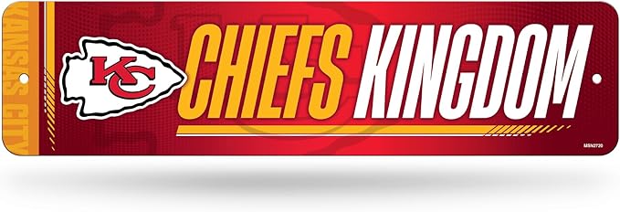 Rico Industries NFL Football Metal Street Sign 4" x 15" Home Décor - Bedroom - Office