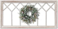 Sintosin Rustic Wood Window Frame Wall Decor 40 x 20 inches, Hanging Washable White Farmhouse Faux Windows Frames for Walls, Decorative Wall Art for Living Room Bedroom Hallway Christmas