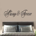 SEATUNE Bedroom Wall Decals - Couple Romantic Love Quotes Bathroom Wall Stickers - Motivational Positive Home Vinyl Art Wall Decor - Always & Forever 35"X9.8"