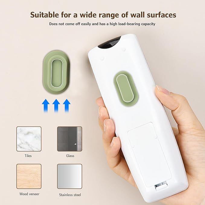 Magnetic Remote Control Holder Wall Mount - 4 Pcs No Drill Self-Adhesive Organizer for Air Conditioner & TV Remotes, Storage Caddy for Televisions Backside - White
