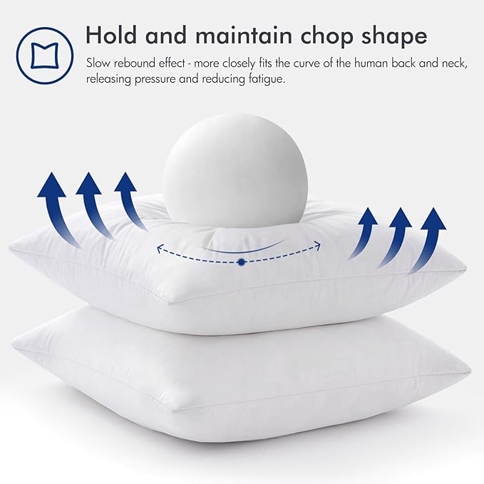 MIULEE Feather Pillow Insert 18x18, Decorative Down Throw Pillow Insert Fluffy Throw Pillow Cotton Fabric for Sofa Bed Couch