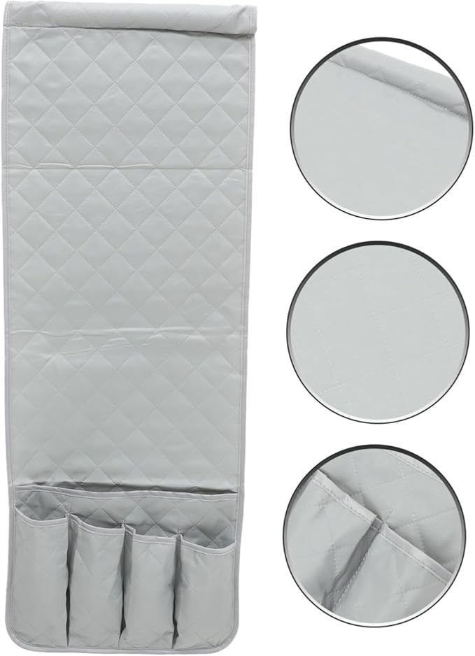 Amosfun Compact Hanging Storage Pouch Organizer for Sofa and Bed Practical Bedside Bag for Phone Chargers Books Water Bottle Versatile Grey Storage for Home and Dorm Use