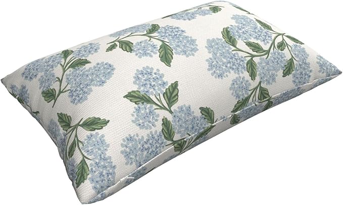 AEIOAE Spring Pillow Covers 12x20 Inch Set of 2, Green Blue Hydrangea Flower Throw Pillows Case,Floral Summer Outdoor Seasonal Decorative Farmhouse Decor Cushion Covers for Home Sofa Bed Couch