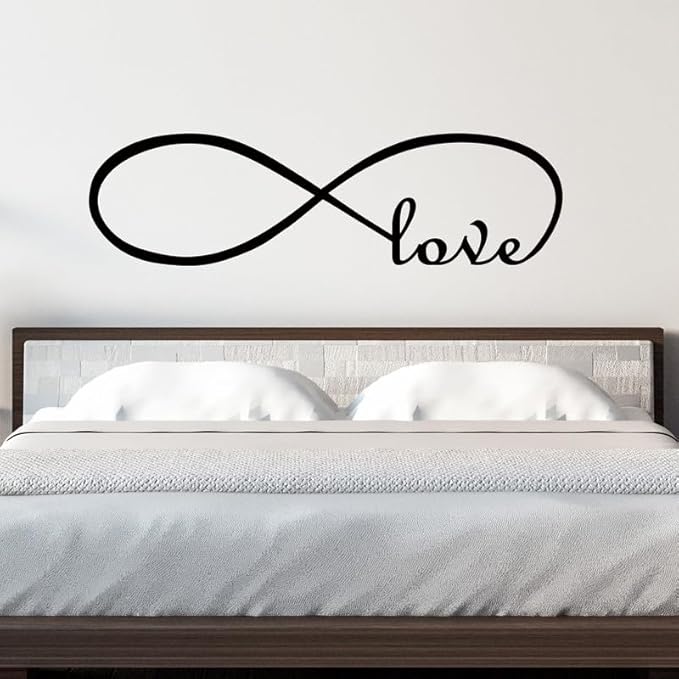 Love Quotes Wall Decals for Bedroom: Inspirational Positive Vinyl Art Wall Stickers for Home Living Room Bathroom - Love Infinity 35" X 9.8"