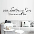 Motivational Home Wall Decals for Bedroom: Family Inspirational Quotes Vinyl Art Wall Stickers for Living Room Kitchen Apartment Bathroom - Every Family Has a Story 35" X 9.8"