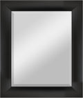 MCS Simplicity 21.5x25.5 Large Wall Mirror, Black & Beveled Detail Mirror, Vertical & Horizontal Wall Hanging Mirror for Bathroom, Bedroom & Livingroom