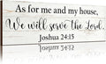Jetec Farmhouse Bible Verse Scripture Wall Signs, As for Me and My House We Will Serve the Lord Wooden Plaque Decor for Church Home Christian Wall Art Decor (Joshua)