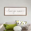 comurdyo Love You More Sign 40''×15'' Master Bedroom Above Over Bed Wall Decor Modern Farmhouse Large Vintage Wood Framed Hanging Over Bed Bedside Wall Art (Wood)