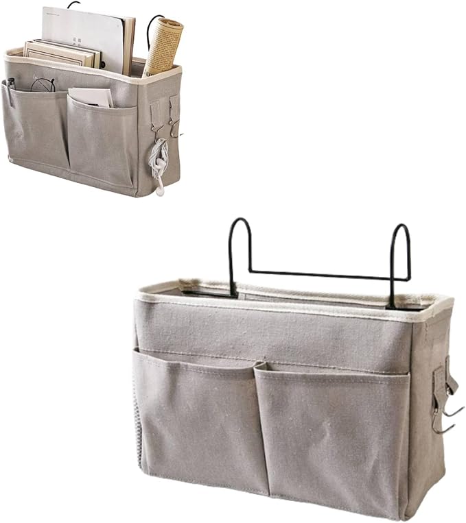 Bedside Caddy, Hanging Storage Organizer Bed Organizer Hanging Pocket Side of Bed Storage Pouch Dorm Bed Storage for Books Mobile Phones (-3117230063812)