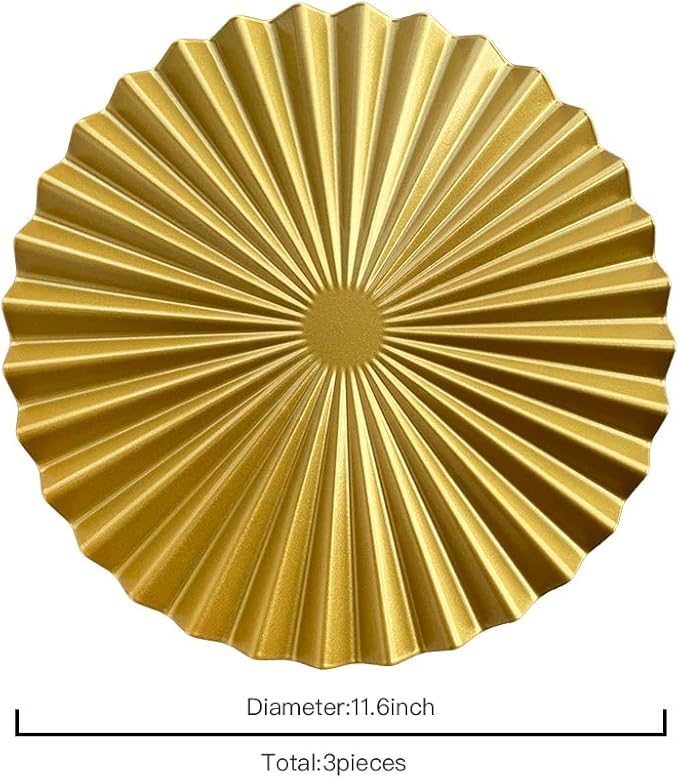 ITrixgan Metal Wall Art Decor, Gold Sunburst Accents Hanging Set for Living Room Bedroom, Set of 3